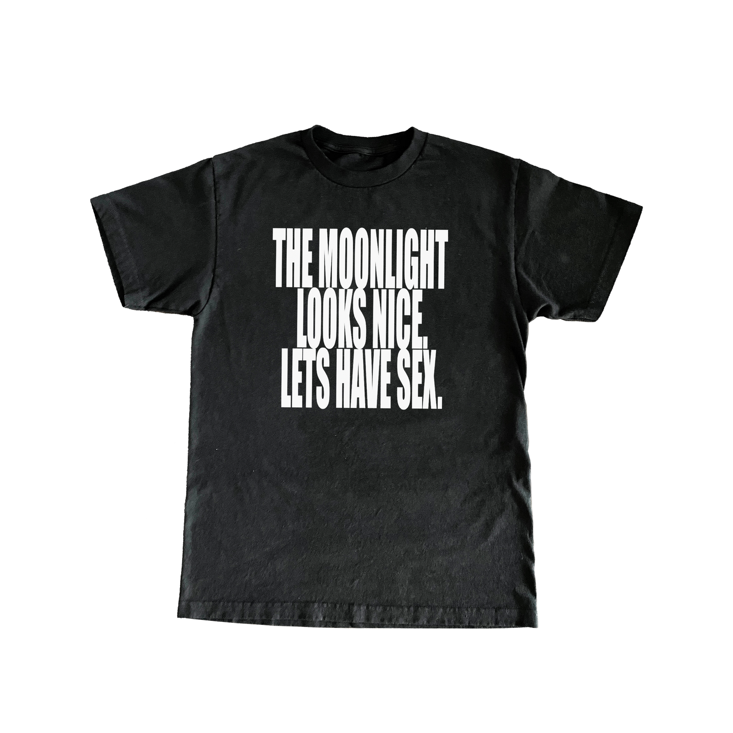 MOONLIGHT WHITE ON BLACK TEE